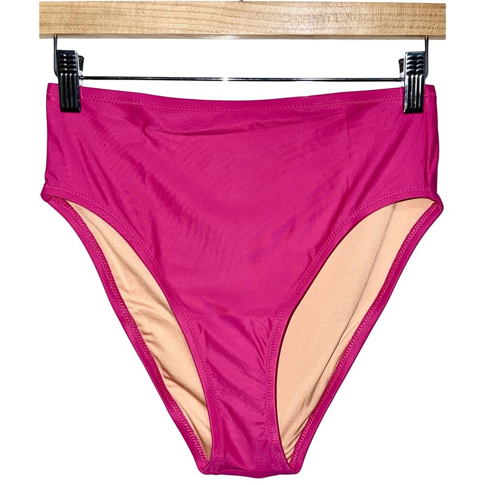 NWT J. Crew Hallie Bikini Bottom BM642 Radiant Fuchsia Pink Womens Size Small, S